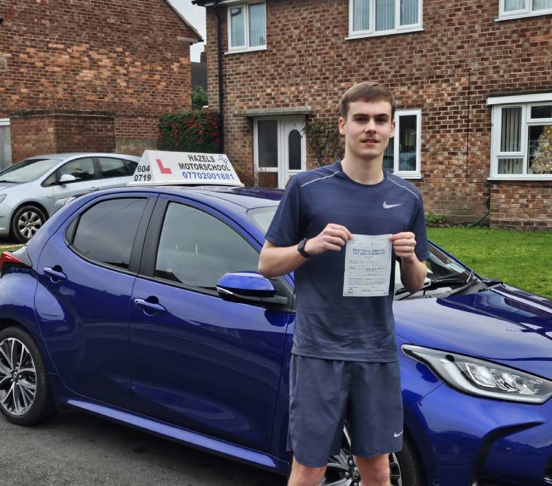ryan-williams Ryan Williams after passing his driving test with zero faults